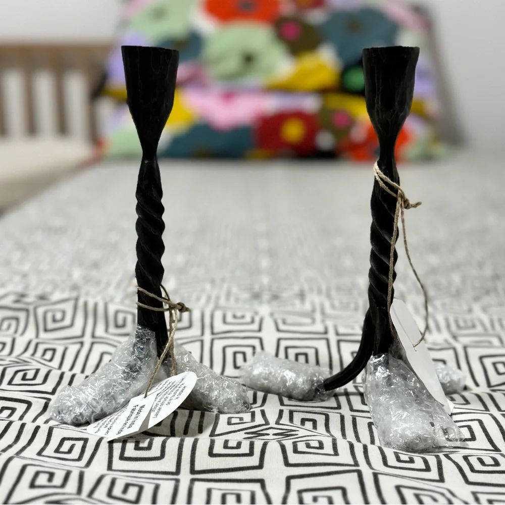 West Elm Candle Holders. Small and big. Iron. Heavy
